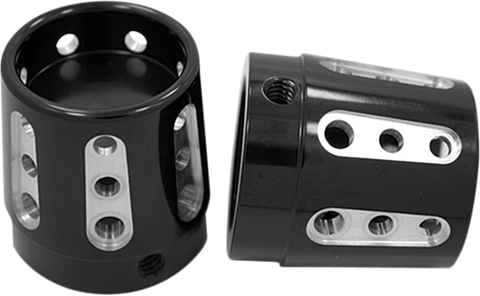 Avon Black Gatlin 1" Front Axle Nut Covers 2007-2020 Harley Dyna Touring Softail