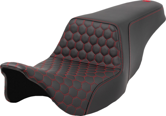 Saddlemen Step Up Red Honeycomb Gelcore Seat for 2008-2024 Harley Touring Models