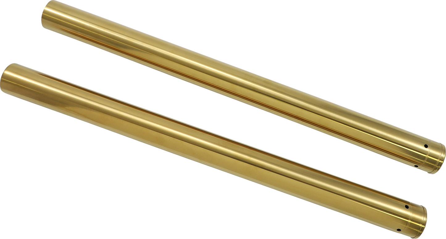 Custom Cycle Standard Gold Pair Front 49mm Fork Tubes 2006-2017 Harley Dyna