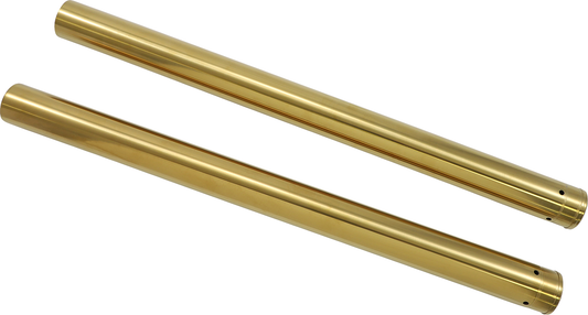 Custom Cycle Standard Gold Pair Front 49mm Fork Tubes 2006-2017 Harley Dyna