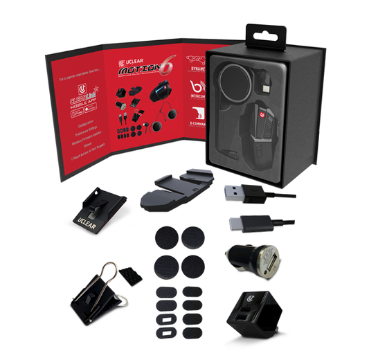 Uclear Motion 6 Single Bluetooth Motorcycle Fullface Helmet Communicator