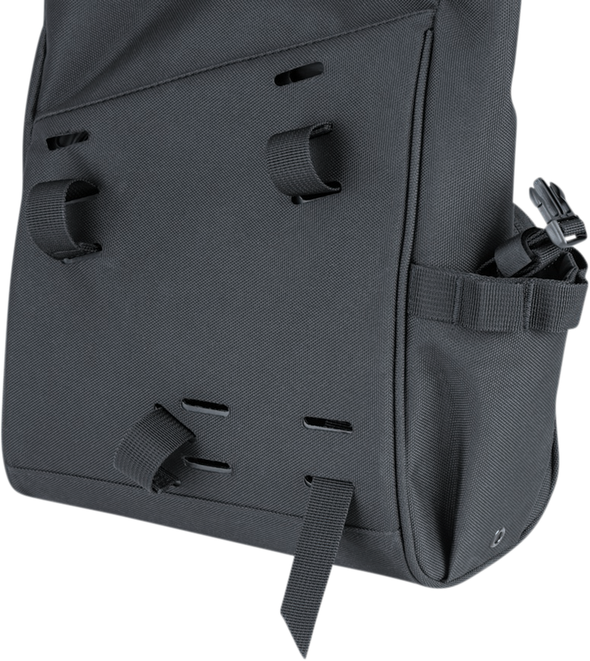 Kuryakyn 5170 Hoodrat Universal Textile Slant Motorcycle Black Swing Arm Bag