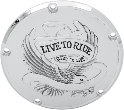 Drag Specialties Chrome Live to Ride 5 Hole Derby Cover 1999-17 Harley Twin Cam