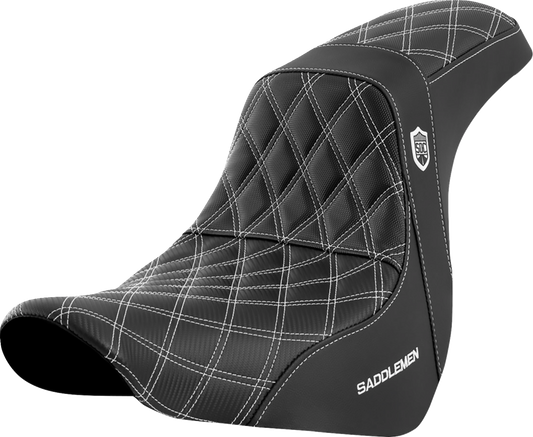 Saddlemen SDC Pro Series White Lattice Seat fits 2018-2025 Harley Softail FXLR