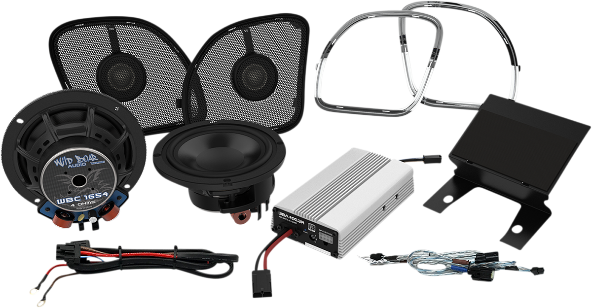 Wild Board 400w Front Fairing Speaker & Amp Kit 2015-2023 Harley Road Glide FLTR