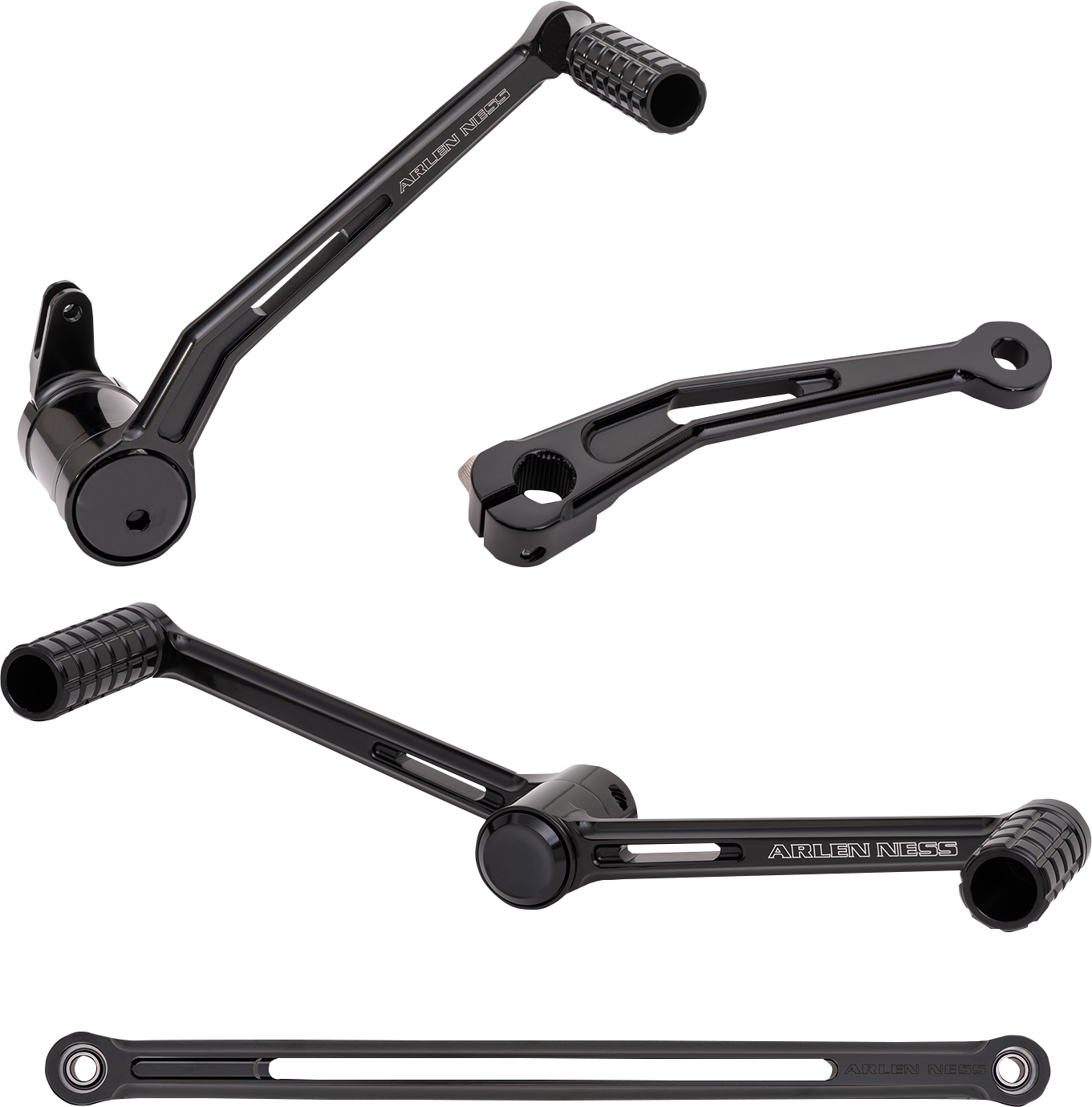 Arlen Ness Black SpeedLiner Heel-Toe Foot Control Kit for 1999-24 Harley Touring