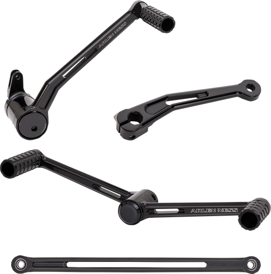Arlen Ness Black SpeedLiner Heel-Toe Foot Control Kit for 1999-24 Harley Touring