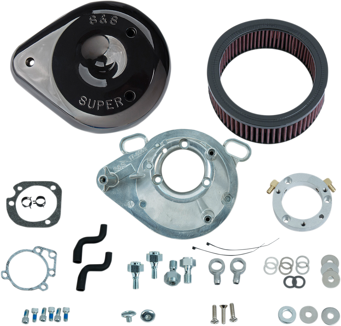 S&S Black Teardrop EFI Air Cleaner Filter Kit 01-17 Harley Touring Softail XL