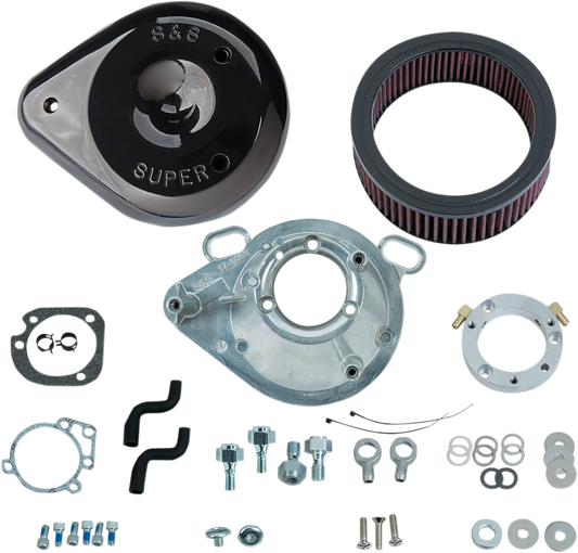 S&S Black Teardrop EFI Air Cleaner Filter Kit 01-17 Harley Touring Softail XL