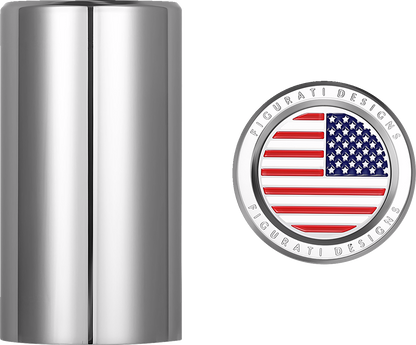 Figurati Designs American Flag Long Magnetic Docking Hardware Covers for Harley