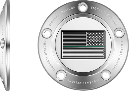 Figurati Designs Green Line Flag Stainless Steel Timing Cover for 1999-17 Harley