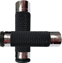 Avon K25 TBW Chrome Handlebar Grips Soft Diamond Knurled fits 2008-2024 Harley