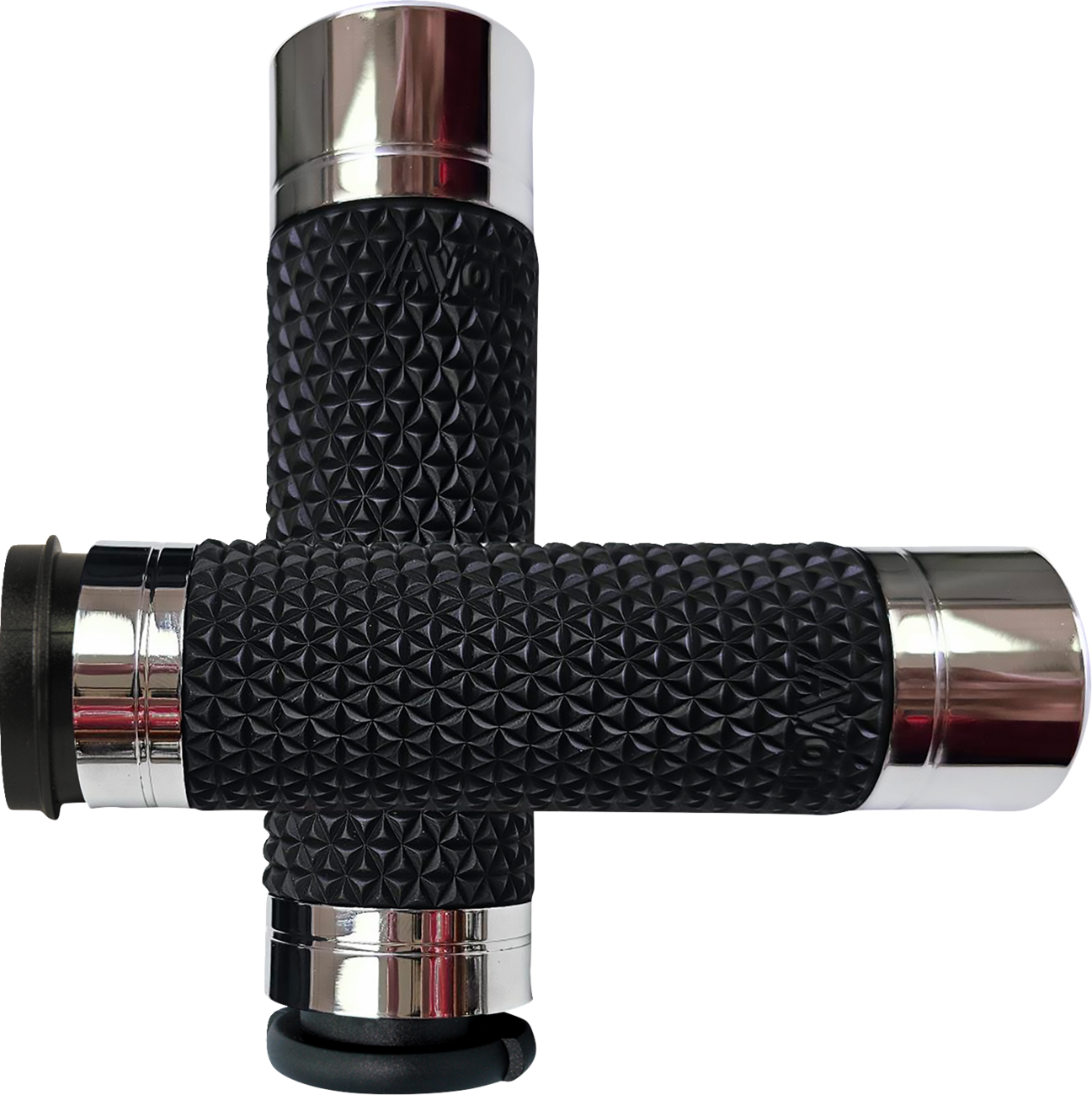 Avon K25 TBW Chrome Handlebar Grips Soft Diamond Knurled fits 2008-2024 Harley