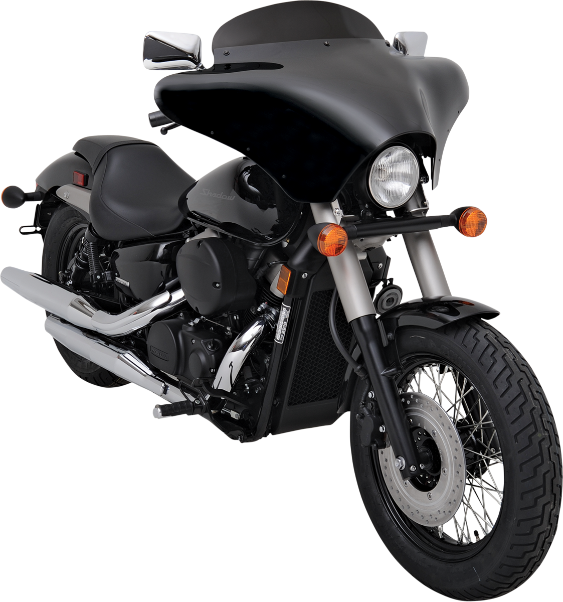 Memphis Shades Lucite Black 5" Batwing Fairing Windshield for Harley Davidson