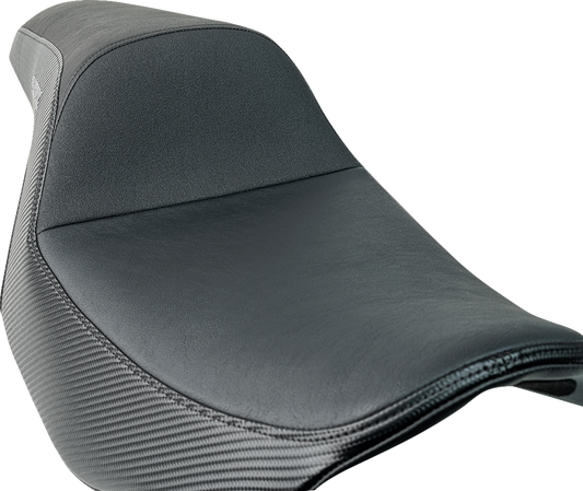 Slyfox Black Drifter Seat  w/ Gray Logo fits 2023-2025 Harley Touring Road Glide