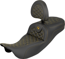 Saddlemen Roadsofa Gold Tri-Gripper Seat & Backrest for 2008-2025 Harley Touring