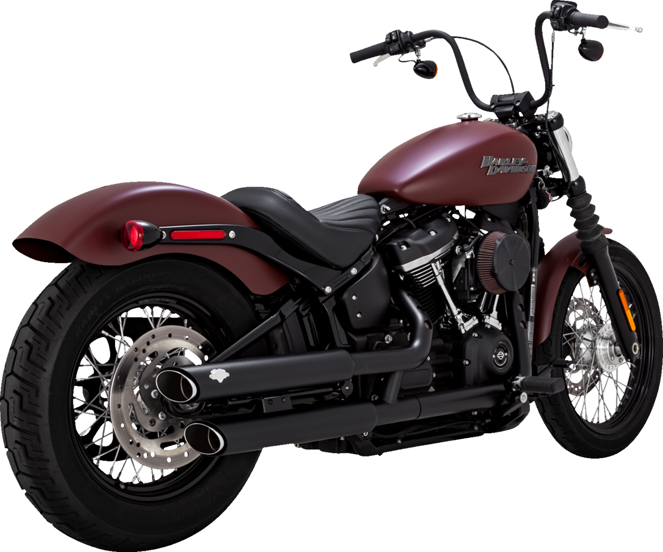 Vance & Hines Twin Slash 3" PCX Black Mufflers fits 2018-2024 Harley Softail