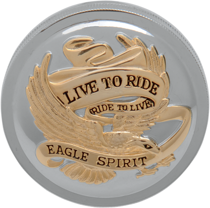 Drag Specialties Gold Live to Ride Vented Gas Cap for 1983-1996 Harley Touring