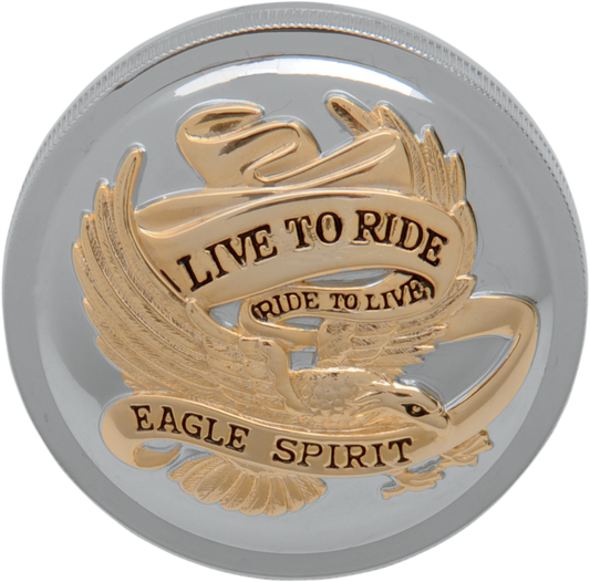 Drag Specialties Gold Live to Ride Vented Gas Cap for 1983-1996 Harley Touring