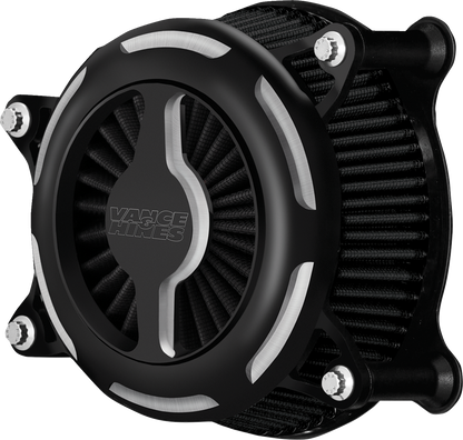 Vance & Hines Black Contrast VO2 Blade Air Filter Cleaner for 2008-2017 Harley