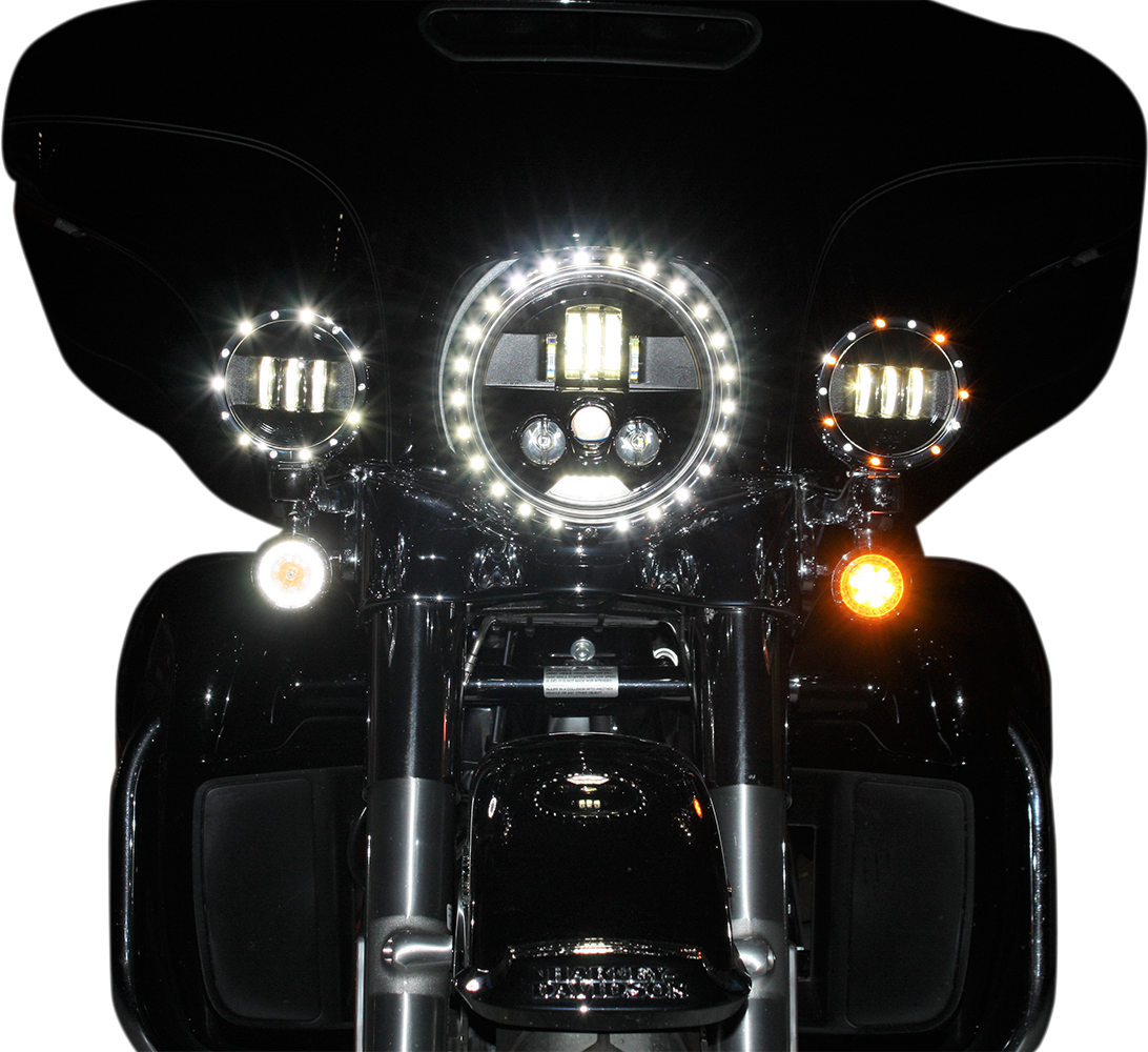 Custom Dynamics Black 7" Probeam H4 LED Dual Front Headlight 1981-2024 Harley