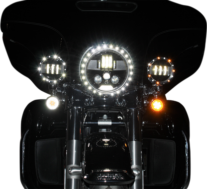 Custom Dynamics Black 7" Probeam H4 LED Dual Front Headlight 1981-2024 Harley