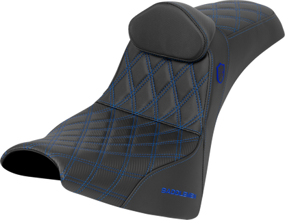 Saddlemen SDC Blue Lattice Seat & Backrest for 2018-25 Harley Softail FXBB FXST