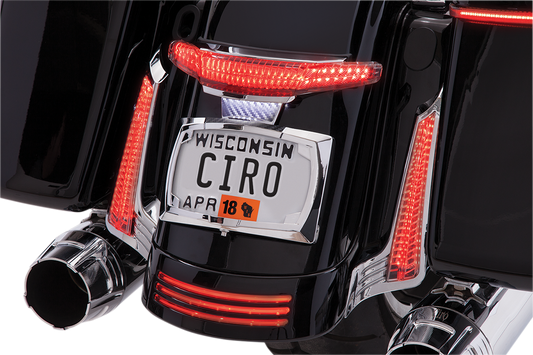 Ciro Smoked Tail Light & License Plate Mount for 2014-2023 Harley Touring FLTR