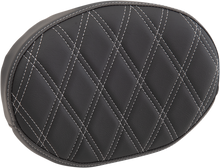 Drag Specialties Silver Diamond Oval Sissy Bar Backrest Pad for Harley Davidson