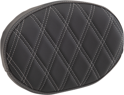 Drag Specialties Silver Diamond Oval Sissy Bar Backrest Pad for Harley Davidson