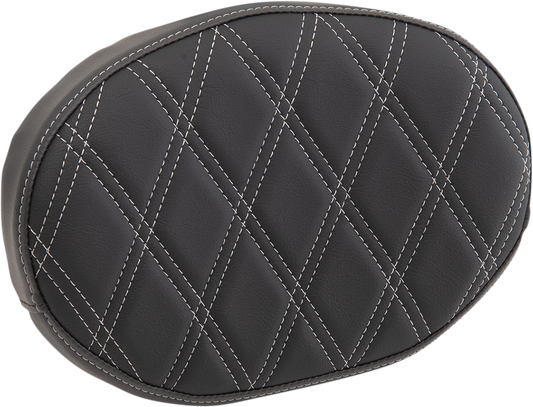 Drag Specialties Silver Diamond Oval Sissy Bar Backrest Pad for Harley Davidson
