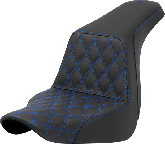 Saddlemen Step Up Blue Lattice Gel Seat for 2018-25 Harley Low Rider Sport Glide