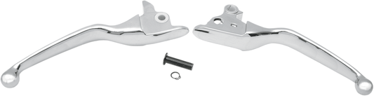 Drag Specialties Wide Blade Chrome Hand Lever Set for 2008-2016 Harley Touring