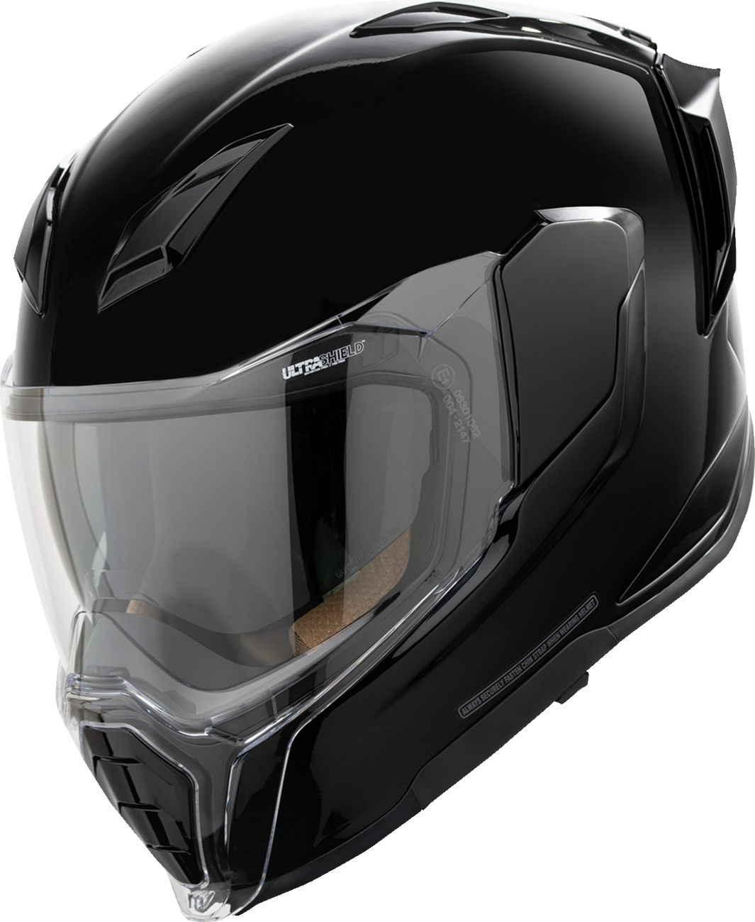 Icon Ultraflite Solid Gloss Black MIPS Full Face Unisex Adult Motorcycle Helmet