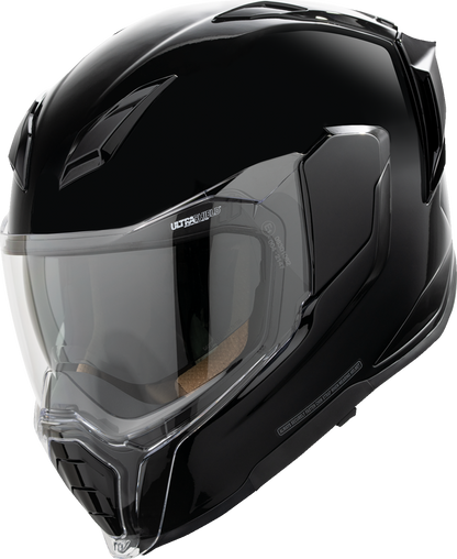Icon Ultraflite Solid Gloss Black MIPS Full Face Unisex Adult Motorcycle Helmet