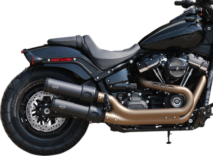 S&S Cycle Black Grand National Slip On Mufflers for 2018-22 Harley Fat Bob FXFB