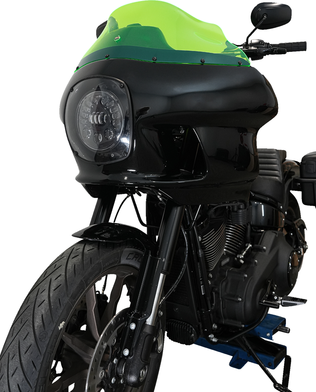 Klock Werks Kolor Flare 9" Green Ice Windshield fits Harley FXRP Style Fairing