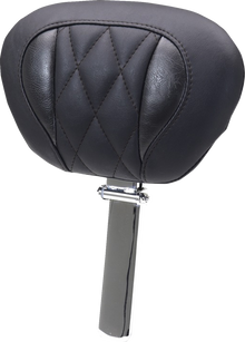Mustang Deluxe Tour Black Diamond Driver Backrest for 2023-2026 Harley Touring