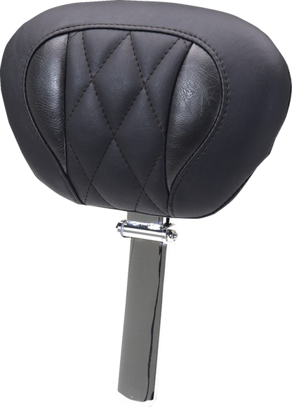 Mustang Deluxe Tour Black Diamond Driver Backrest for 2023-2026 Harley Touring