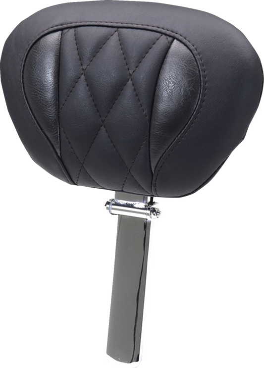 Mustang Deluxe Tour Black Diamond Driver Backrest for 2023-2026 Harley Touring