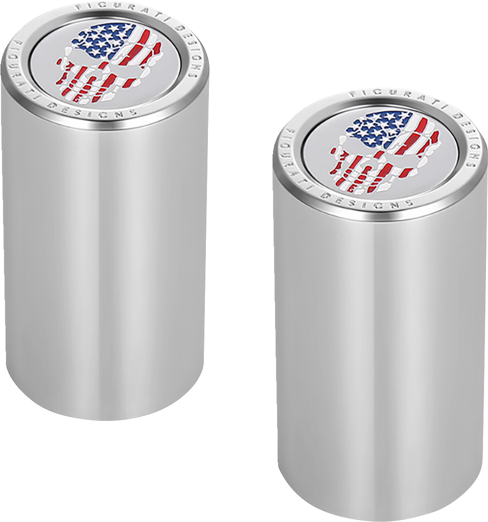 Figurati Designs Skull USA Flag Long Magnetic Docking Hardware Covers for Harley