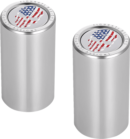 Figurati Designs Skull USA Flag Long Magnetic Docking Hardware Covers for Harley