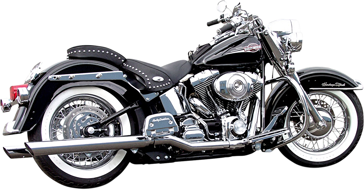 Bassani Chrome Slash Up Slip on Exhaust Mufflers 89-17 Harley Softail FLSTF FXST