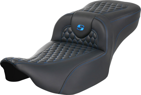Saddlemen Roadsofa Blue Honeycomb Extended Gel Seat for 2023-2025 Harley Touring