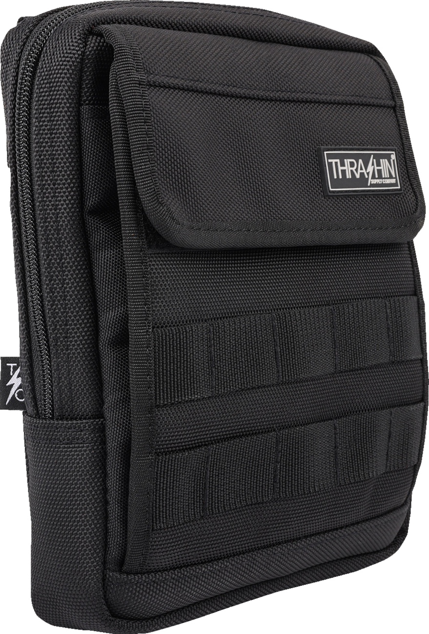 Thrashin Slim Black Motorcycle Handlebar Riser Storage Bag for Harley Davidson