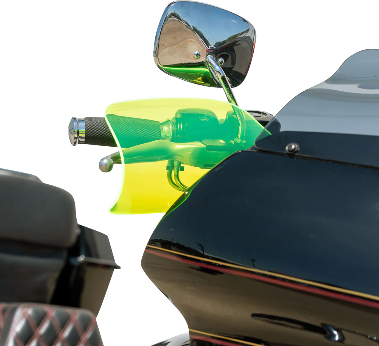 Klock Werks Flare Green Ice Hand Guards fits 1982-2025 Harley Cable Clutch