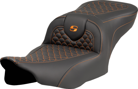 Saddlemen Roadsofa Orange Dragon Scale Stitch Seat fits 2023-2025 Harley Touring