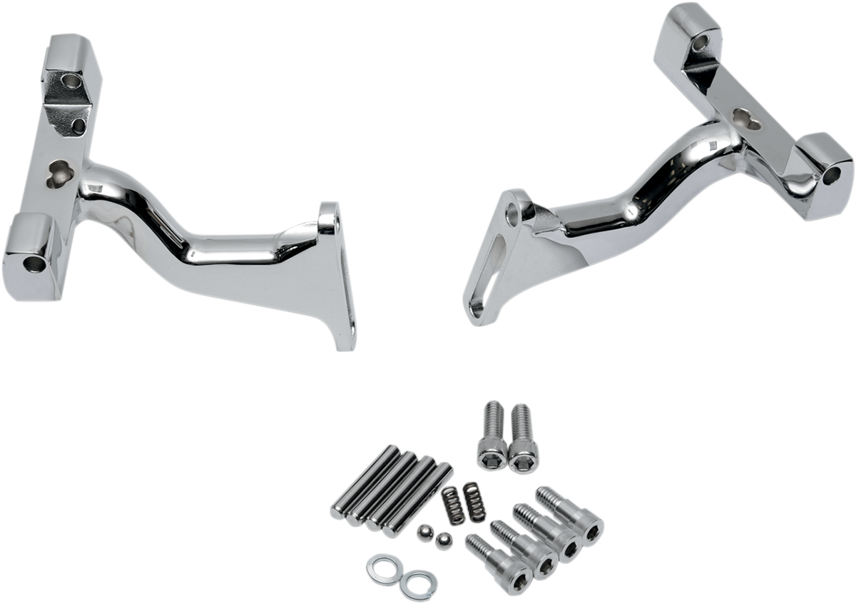 Drag Specialties Chrome Raised Passenger Floorboard Mounts 93-23 Harley Touring