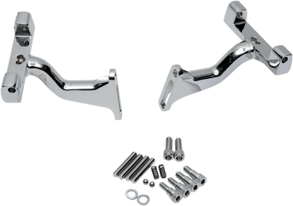 Drag Specialties Chrome Raised Passenger Floorboard Mounts 93-26 Harley Touring