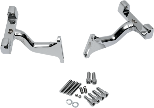 Drag Specialties Chrome Raised Passenger Floorboard Mounts 93-23 Harley Touring